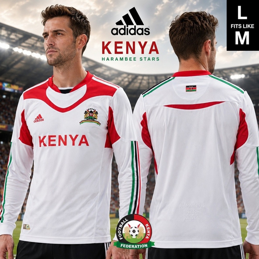Adidas Kenya Football Federation Harambee Stars L Med Long Sleeve Soccer Jersey